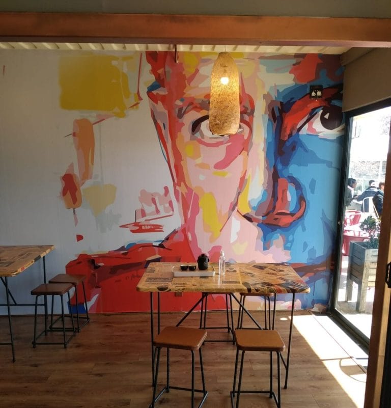 Wall art inside Chopstix - photo by Daniel de Lange